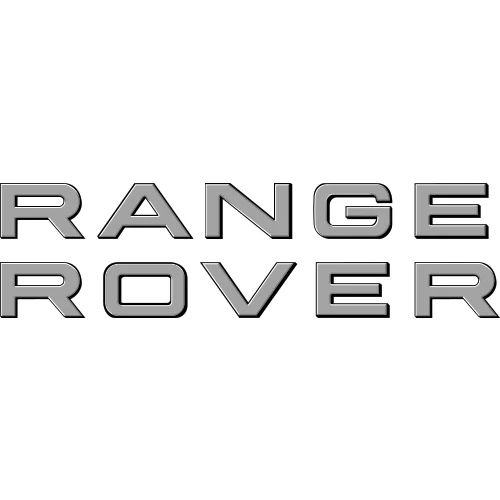Range Rover brand name with silver embossed letters.
