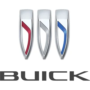 Buick logo with red, silver, and blue shields