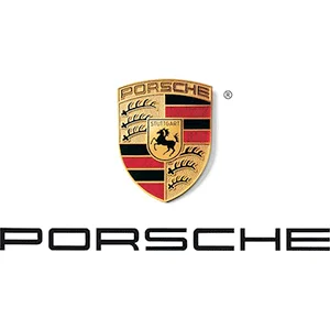 The Porsche logo, featuring the iconic crest above the wordmark.
