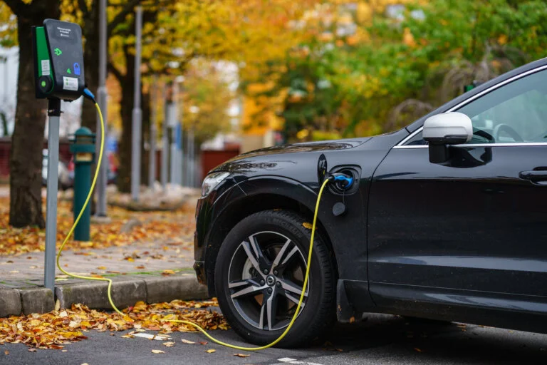 Electric car on charge